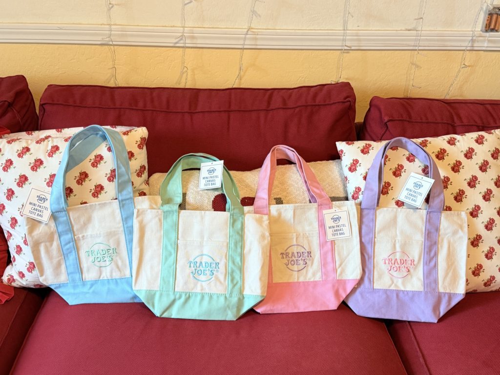 Trader Joe's Mini Pastel Canvas Tote Bags トレーダージョーズ